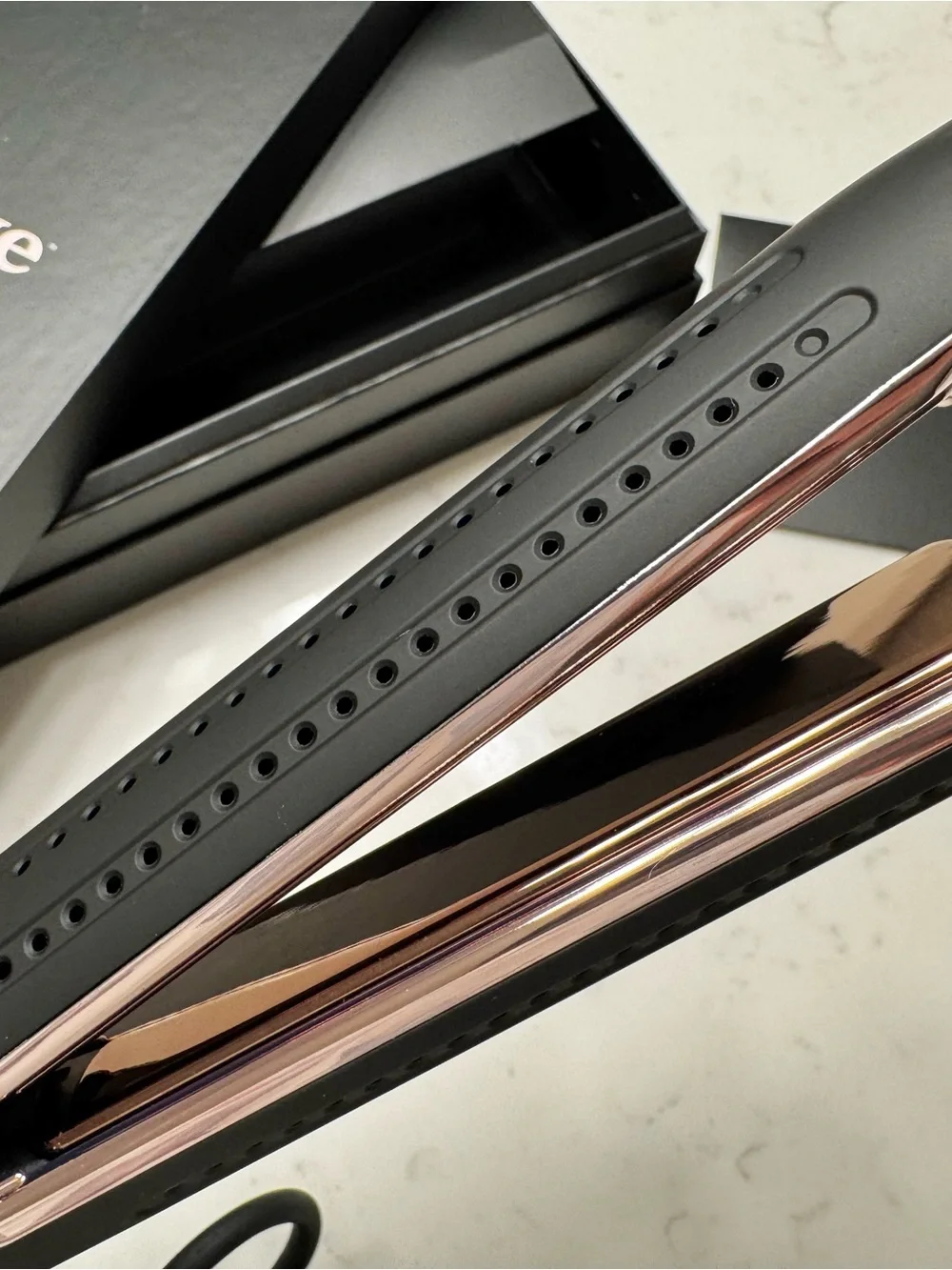 Lange Le Duo Edge Black Hair Straightener with Box